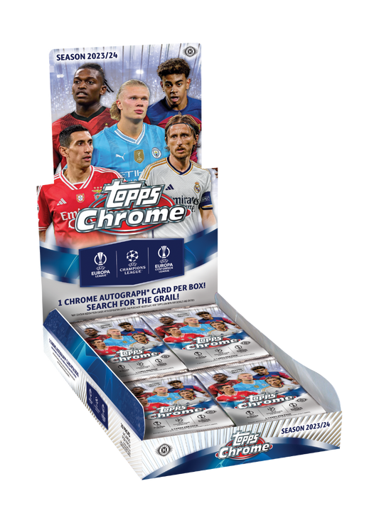 2023/24 Topps Chrome UEFA Club Competitions Factory Sealed Hobby Box